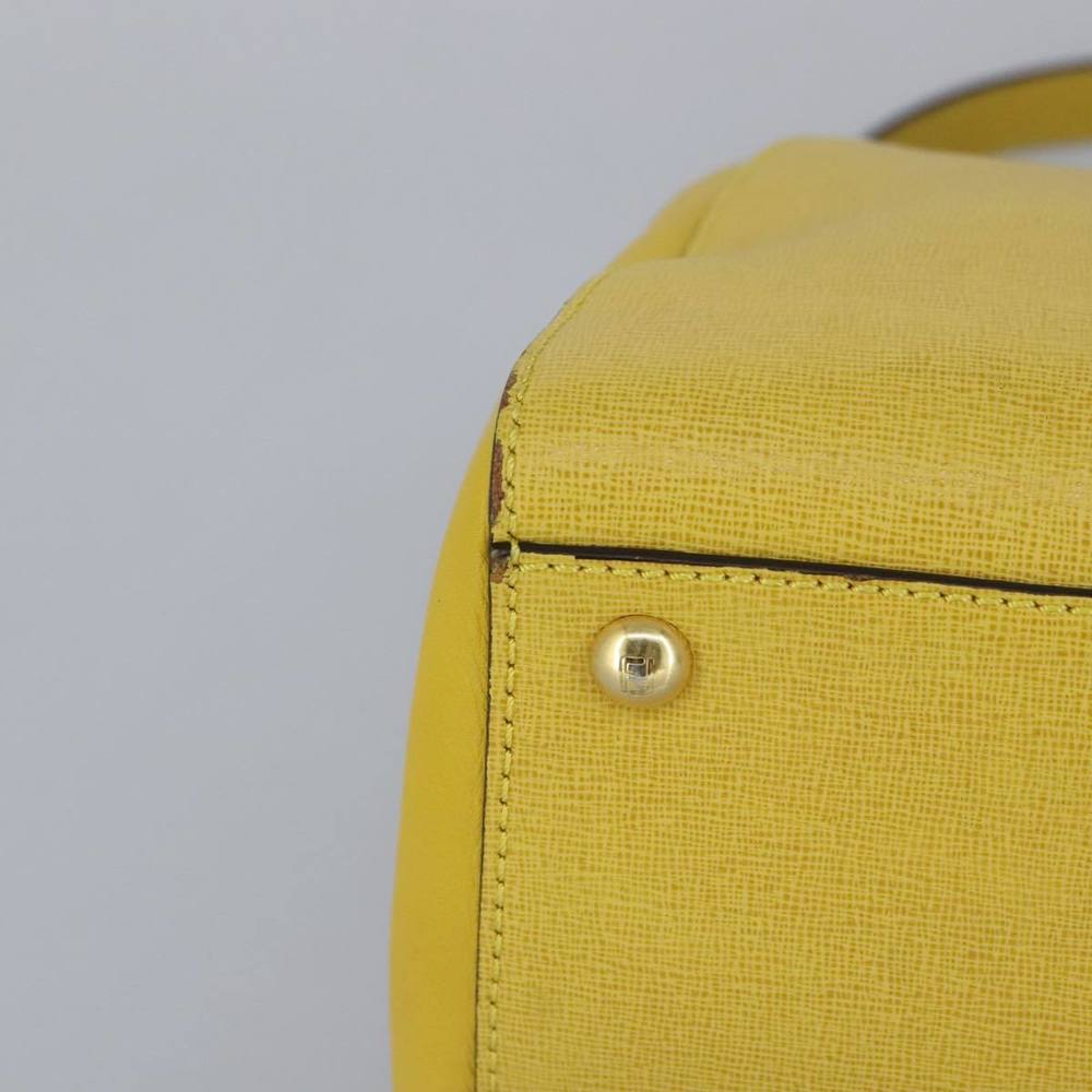 FENDI To joule Hand Bag Leather 2way Yellow Gold Auth 100188 - Picture 12 of 16